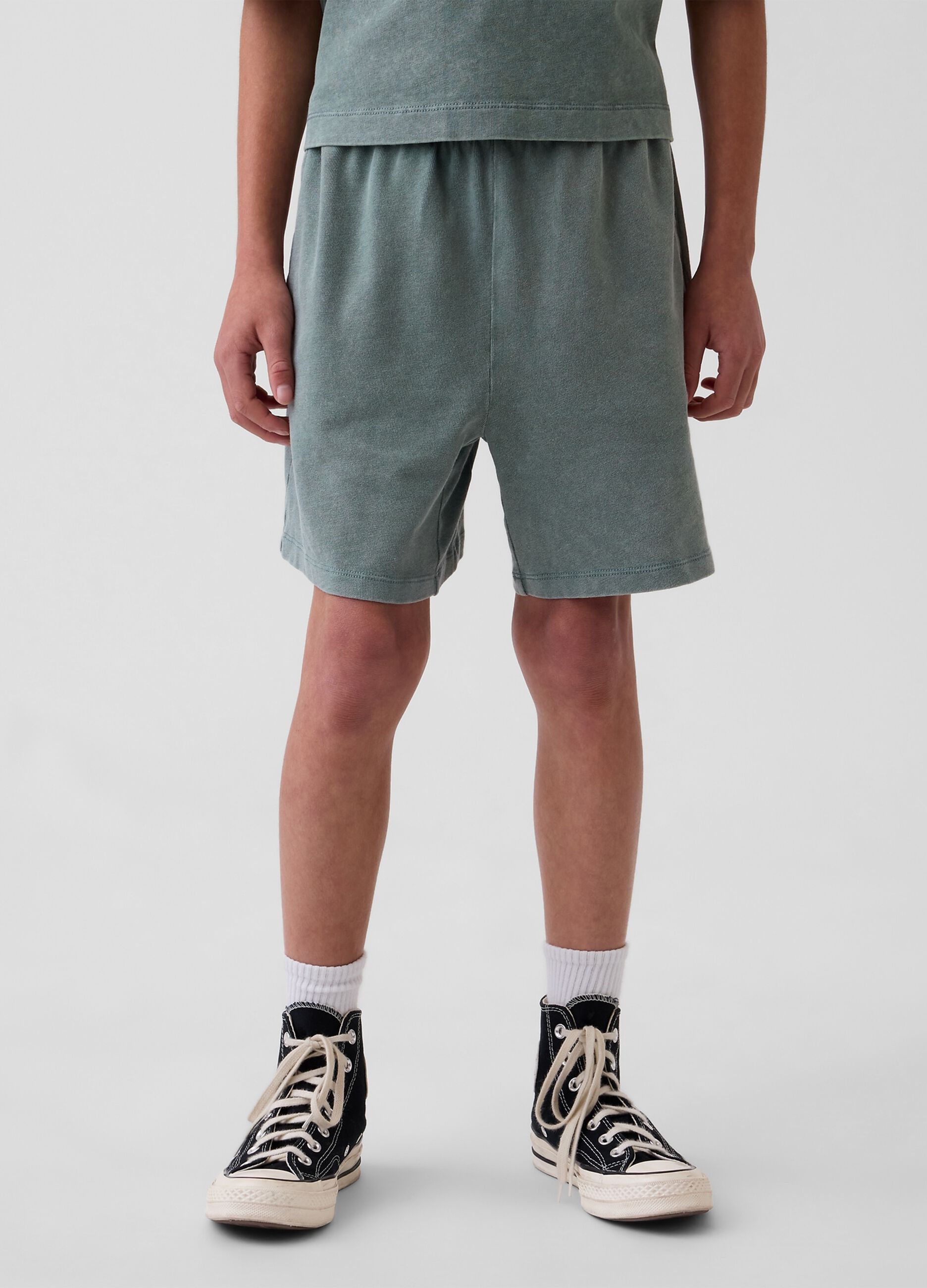 Pure cotton shorts with elasticated waist