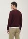 Maglia rossa in misto cotone e cashmere girocollo_3