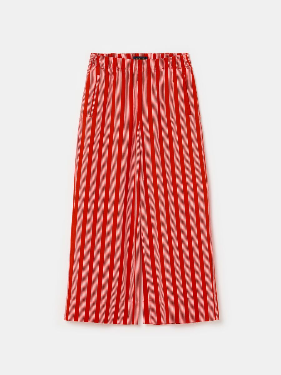 Wide-leg cropped trousers with slim stripes_3