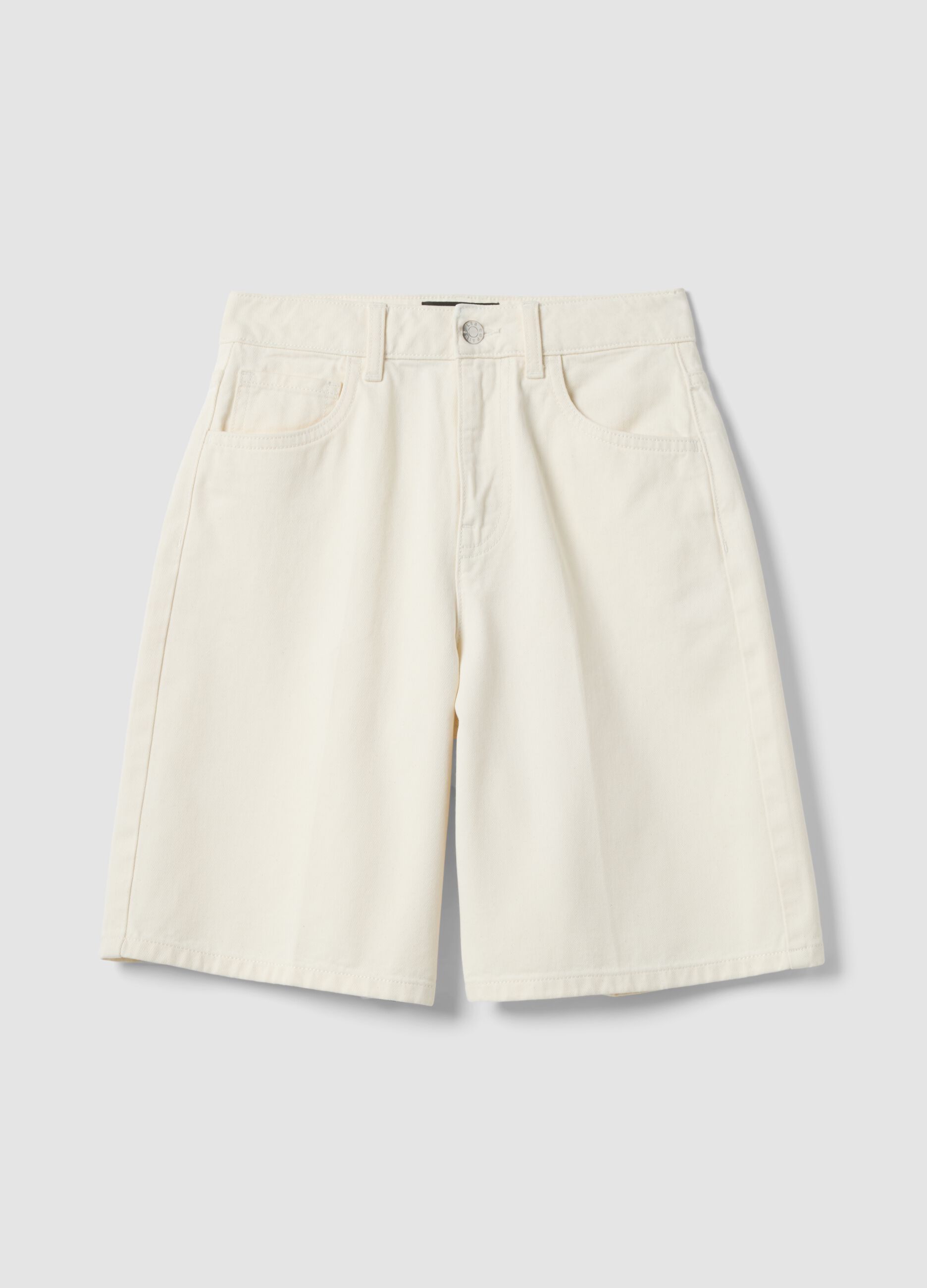 Cal&ccedil;&otilde;es largos de ganga branca em algod&atilde;o puro