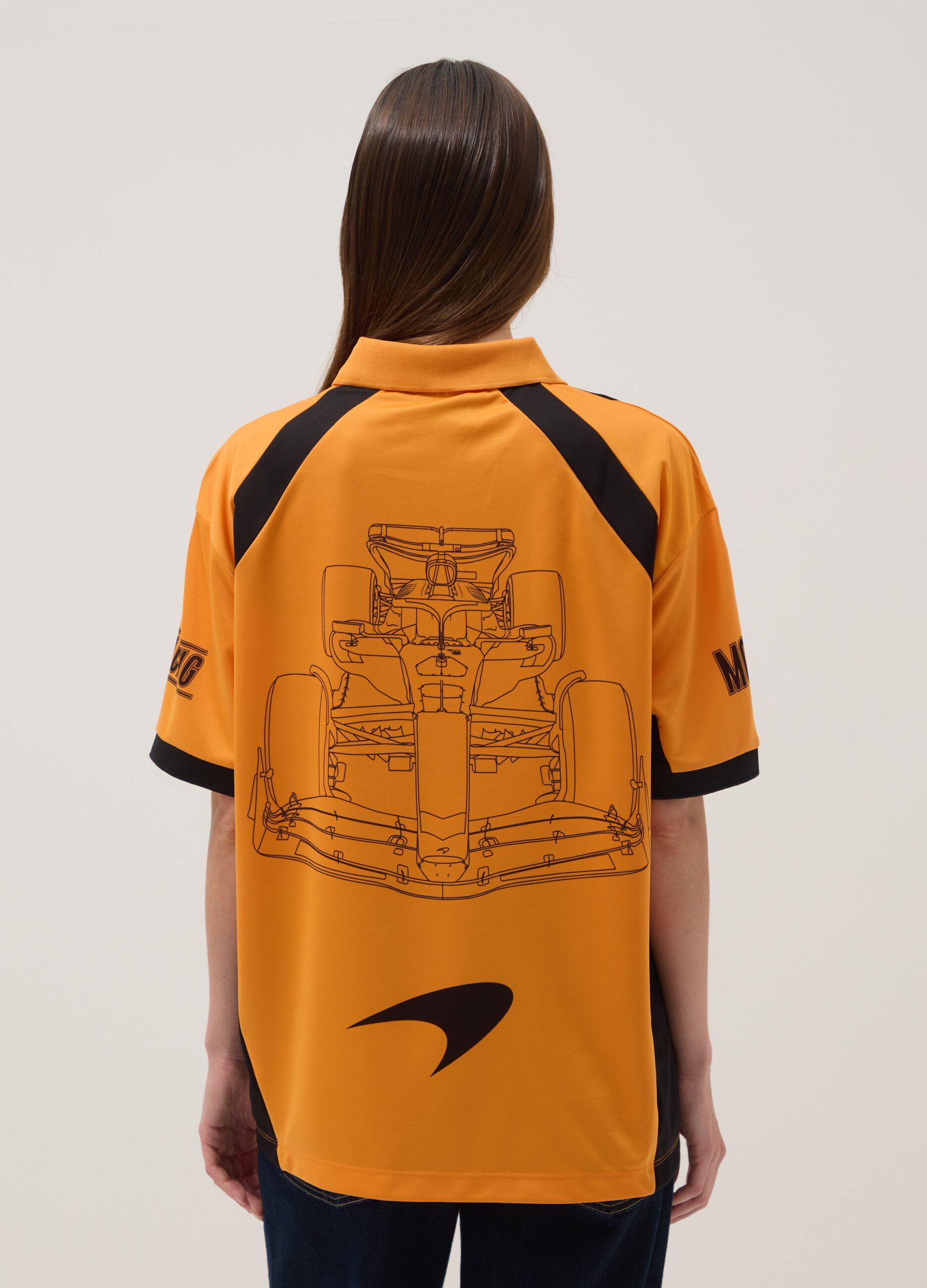 Oranges Poloshirt mit kurzen &Auml;rmeln, Regular Fit