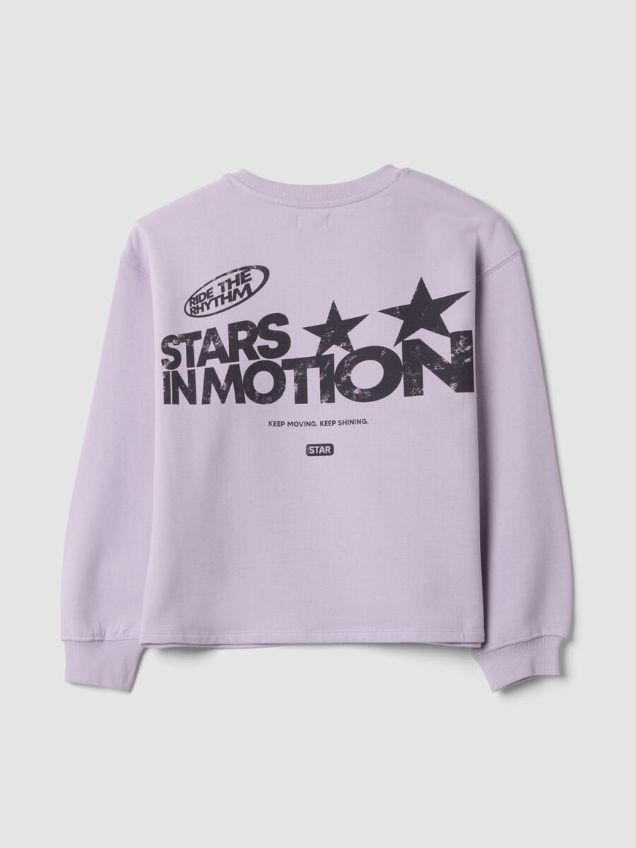 Violetter Sweatshirt aus reiner Bio-Baumwolle mit Rippkragen_1