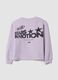 Violetter Sweatshirt aus reiner Bio-Baumwolle mit Rippkragen_1