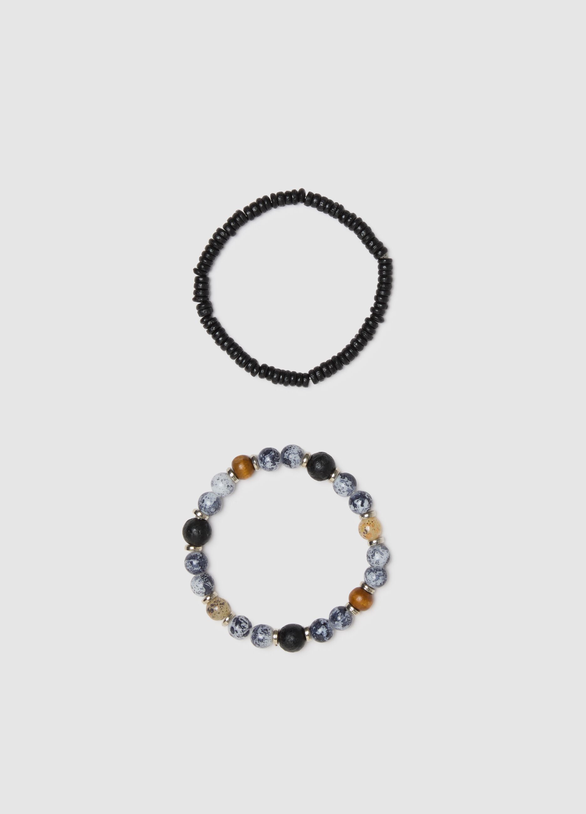 Multicolour glass bracelet twin pack