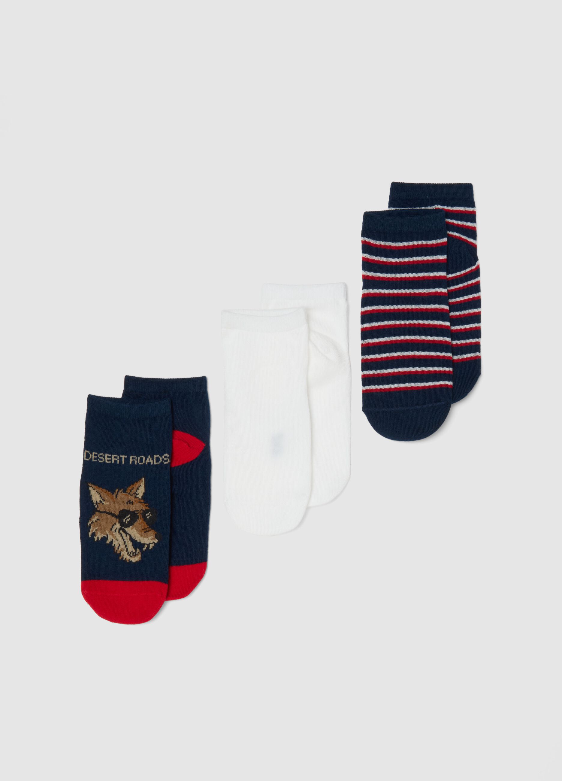 Kids&rsquo; multicolour stretch cotton-blend socks &ndash; 3-pack