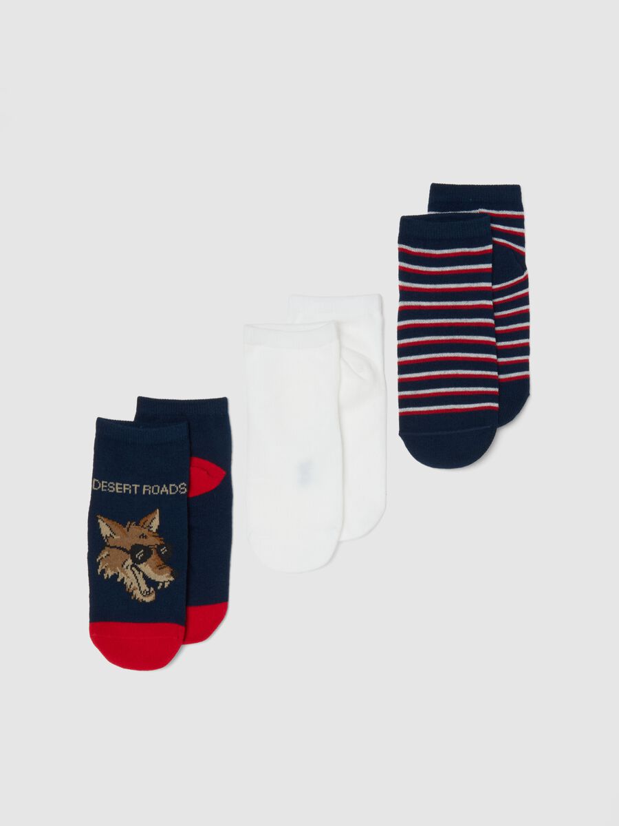 Pack de 3 calcetines infantiles multicolor de algod&oacute;n el&aacute;stico_0