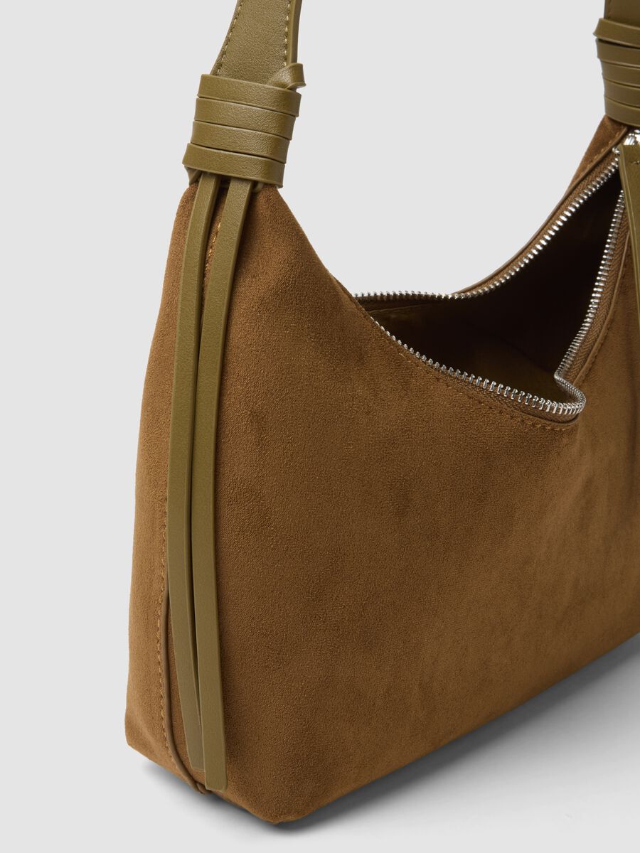 Brown stretch-fabric hobo bag_1