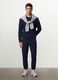 Blue crew-neck sweatshirt in cotton blend, regular fit_1