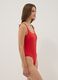 Red one-piece swimsuit in stretch fabric_1