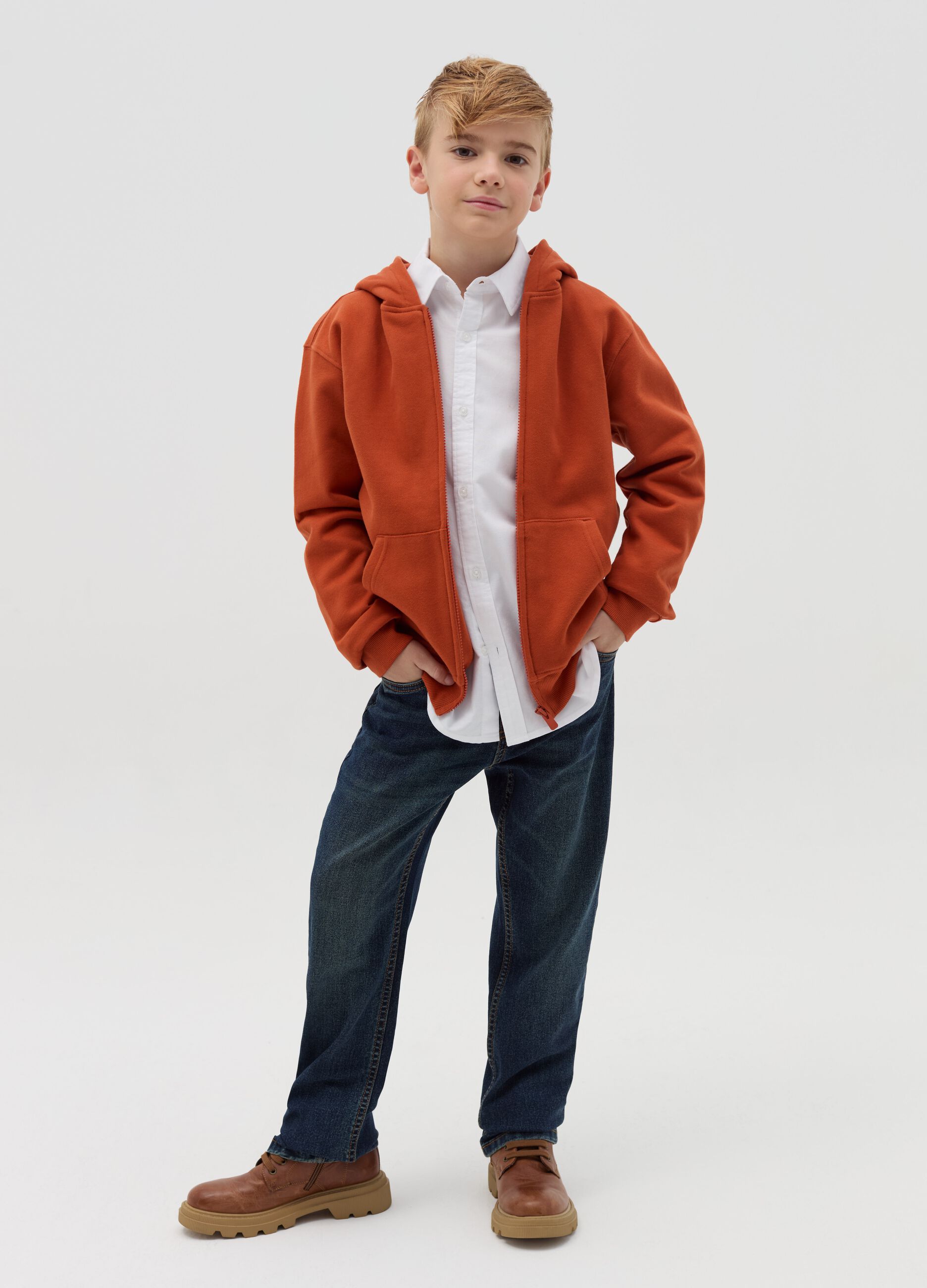 Regular-fit acid-wash jeans with five pockets