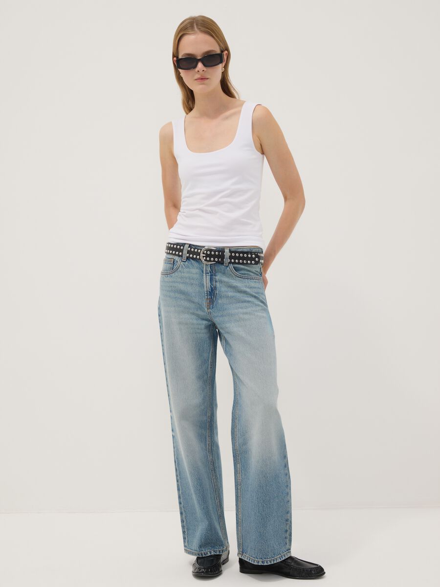 Straight-Fit-Jeans aus reiner Baumwolle in Hellblau_1