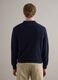 Regular fit blue pure cotton pullover with polo collar_3