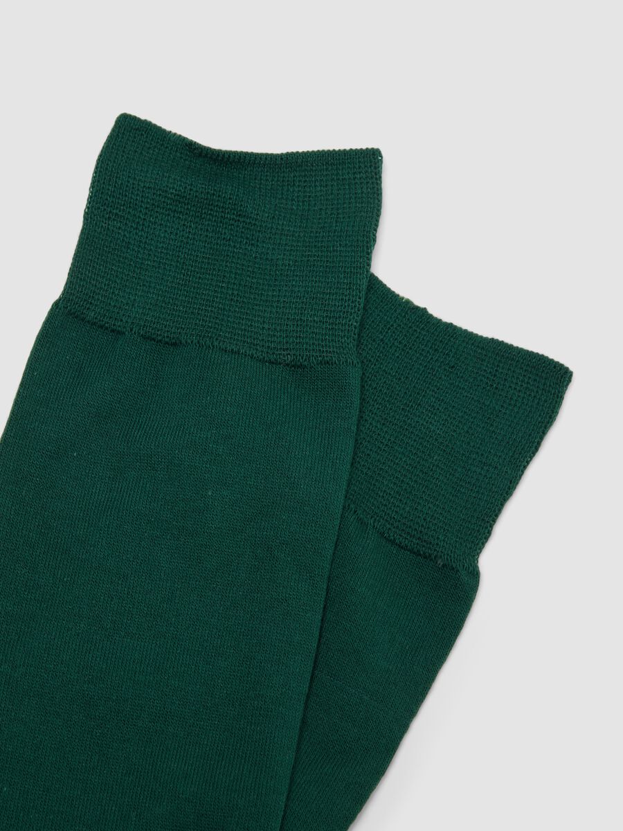 Two-pack of green stretch cotton blend socks_1