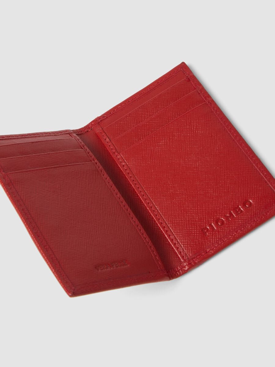Red genuine leather wallet_2