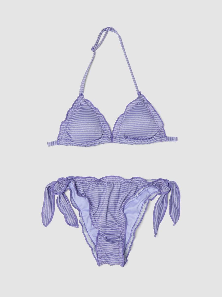 Purple triangle bikini in stretch fabric_0