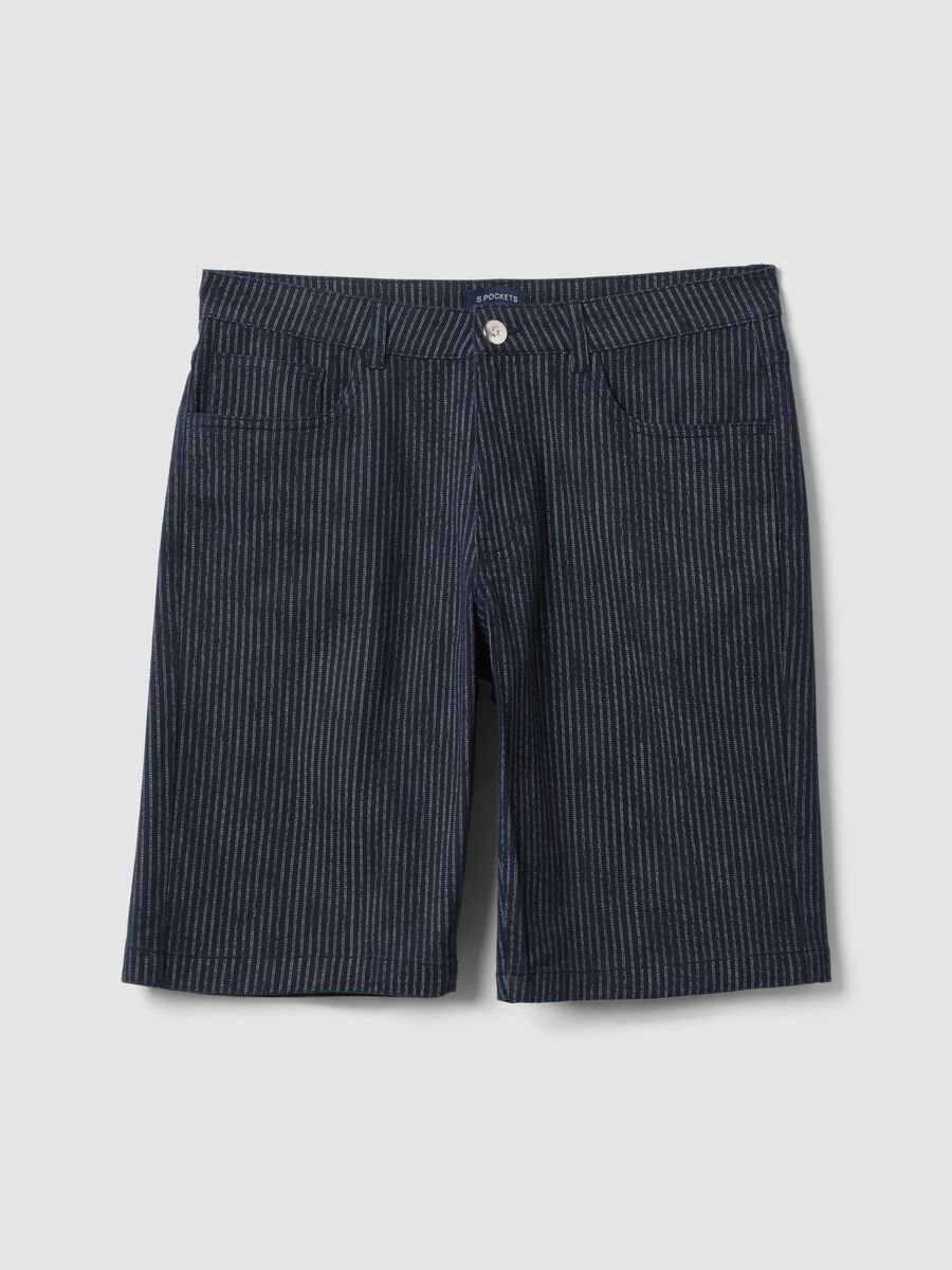 Blue stretch cotton shorts_5