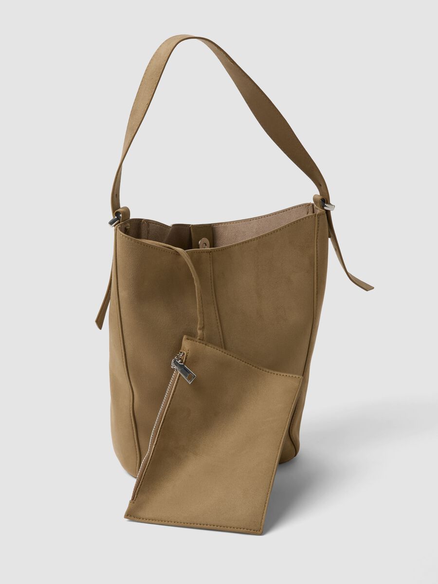 Brown shoulder bag in stretch fabric_2