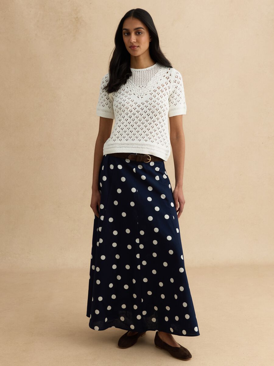 White pure cotton fitted sweater_2