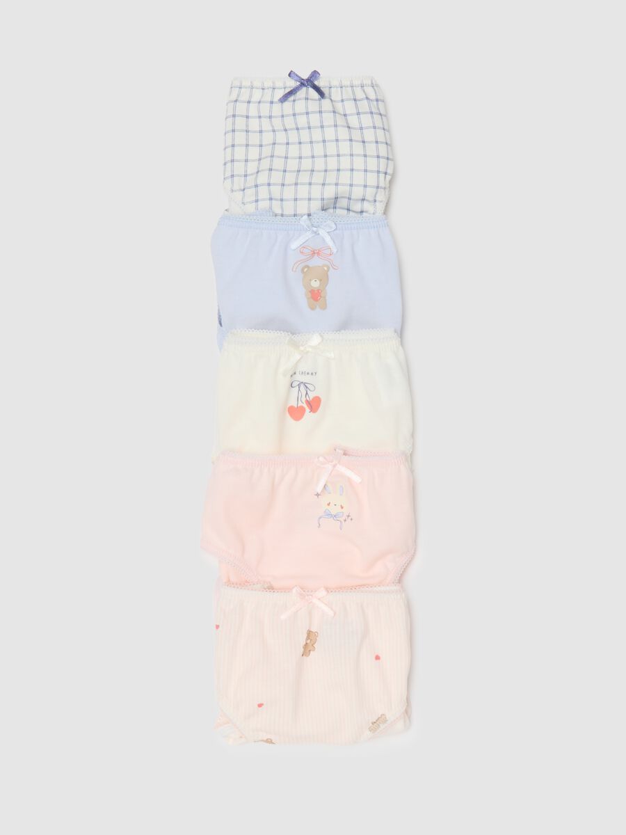 Multipack of multicoloured pure cotton knickers for babies_3