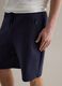 Blue regular fit stretch cotton blend shorts_3