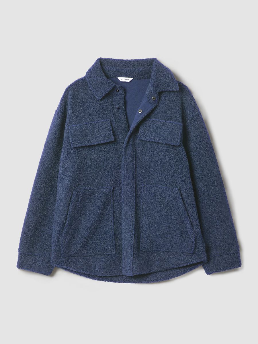 Blue sherpa shacket with buttons, relaxed fit &ndash; ALTAVIA STUDIO_7