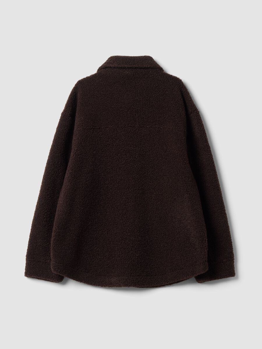 Brown sherpa shacket with buttons, relaxed fit &ndash; ALTAVIA STUDIO_5