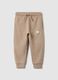 Cal&ccedil;as jogger de crian&ccedil;a em puro algod&atilde;o bege, corte regular_0