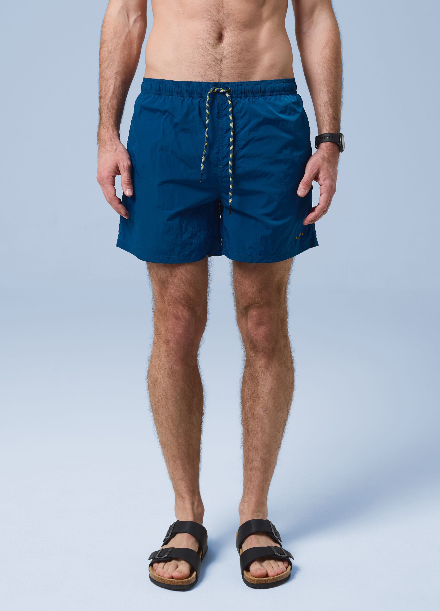 Blaue Boxer-Badeshorts ALTAVIA SAILNG mit elastischem Bund