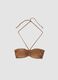 Brown bandeau bikini top in stretch fabric_4