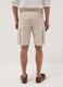 Beige stretch cotton cargo bermuda shorts_2