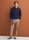 Navy stretch polo-collar sweatshirt with a relaxed fit_1