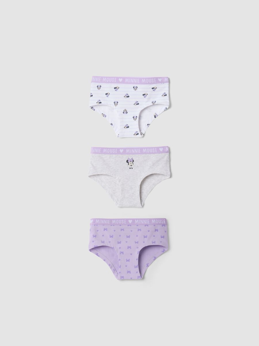 3-pack Minnie-pattern stretch organic cotton briefs_0