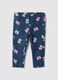 Elasticated Cotton Blue Treggings for Girls with Prints_0