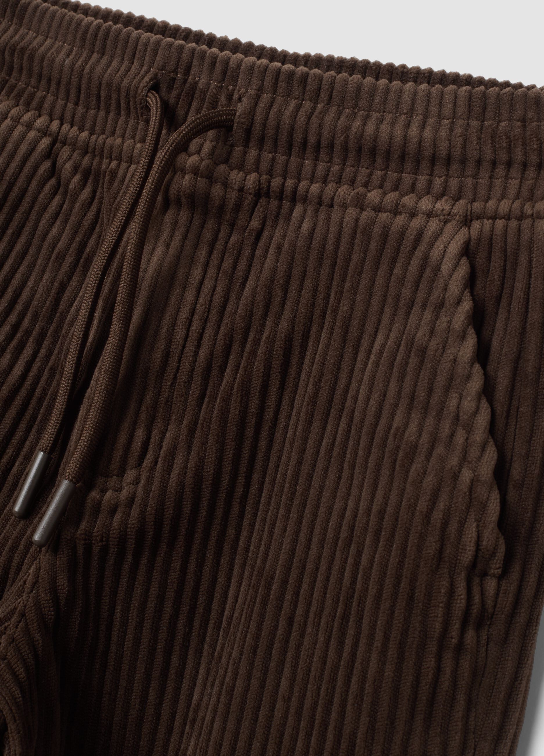 Brown corduroy comfort-fit trousers