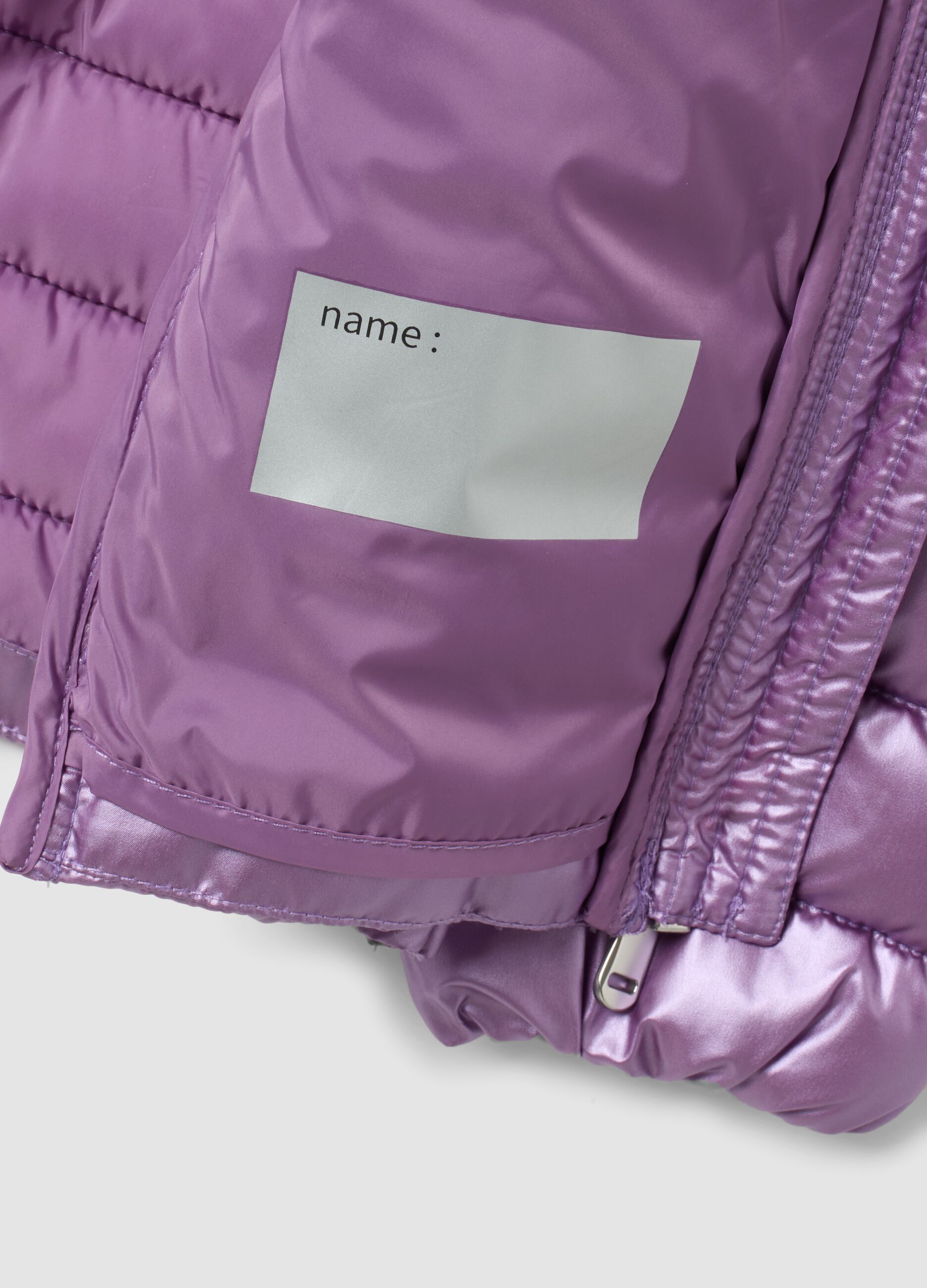 Violette Ultralight Steppjacke mit Kapuze und Rei&szlig;verschluss f&uuml;r M&auml;dchen