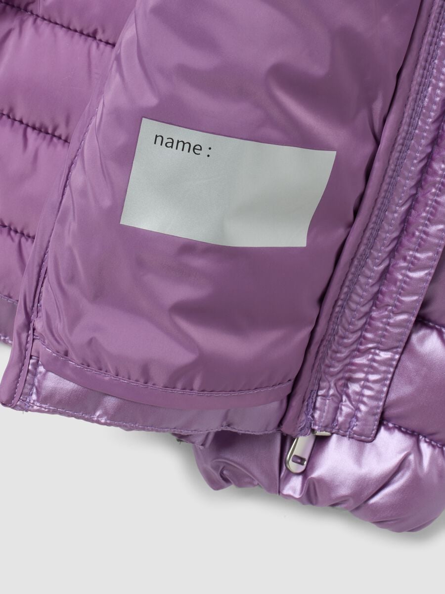 Violette Ultralight Steppjacke mit Kapuze und Rei&szlig;verschluss f&uuml;r M&auml;dchen_1