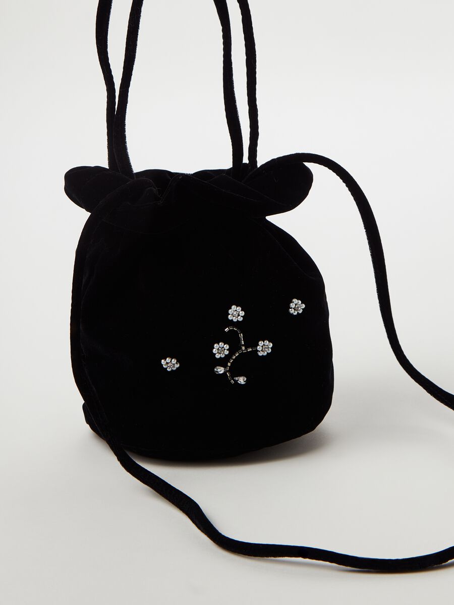Velour bag with beads and diamantés_1