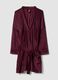Purple stretch-fabric dressing gown with tie belt_0