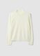 White long-sleeved top with high neck, regular fit_4