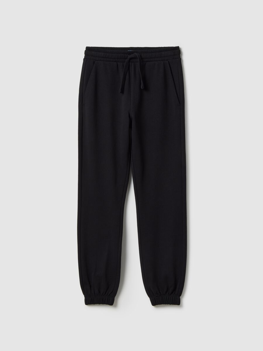 Boys' Black Cotton Joggers - Regular Fit_3