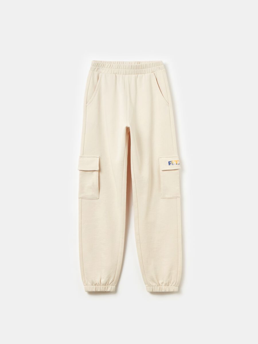 Cargo joggers with elasticated edging_0