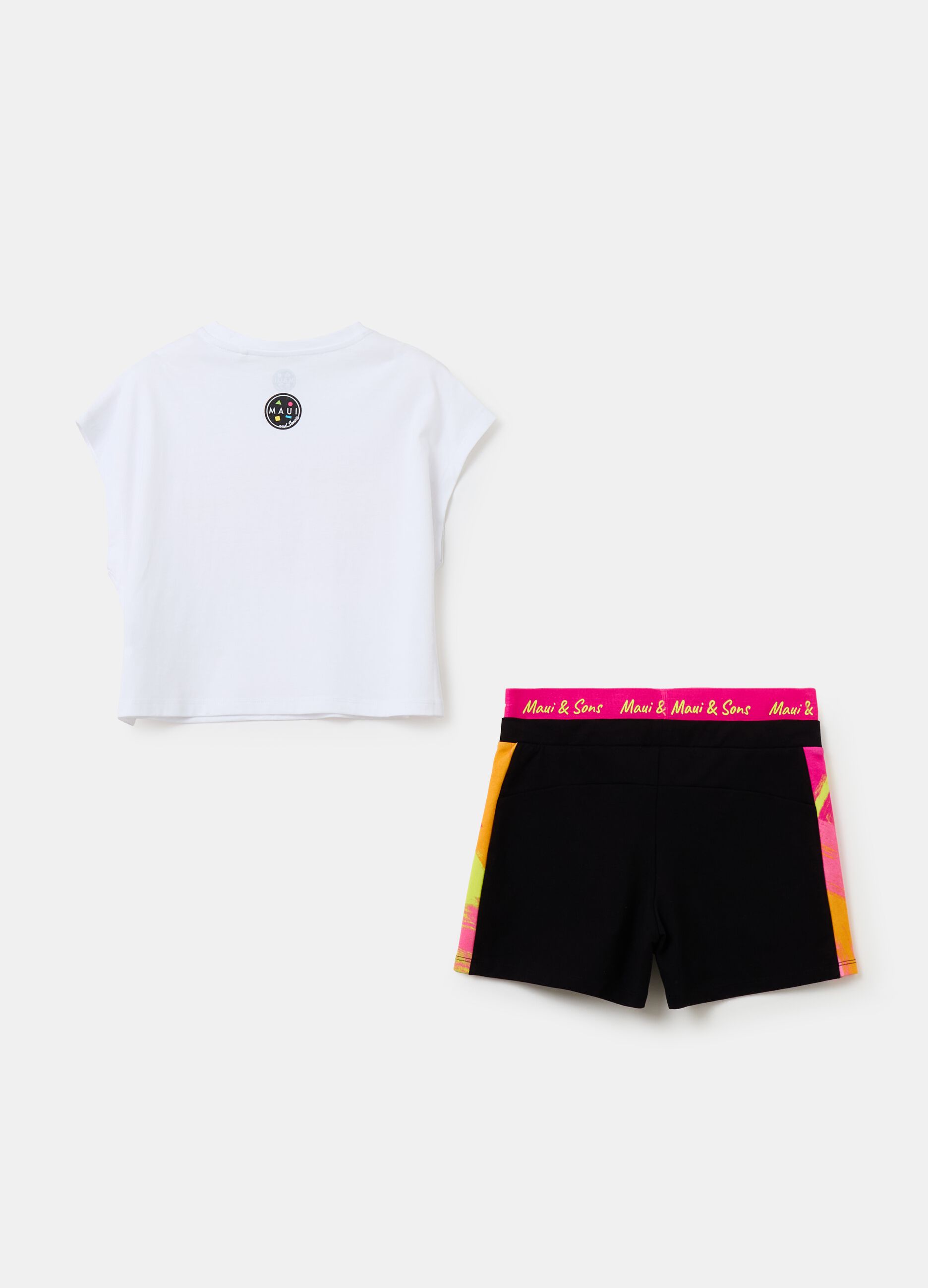 Jogging set t-shirt e shorts con logo