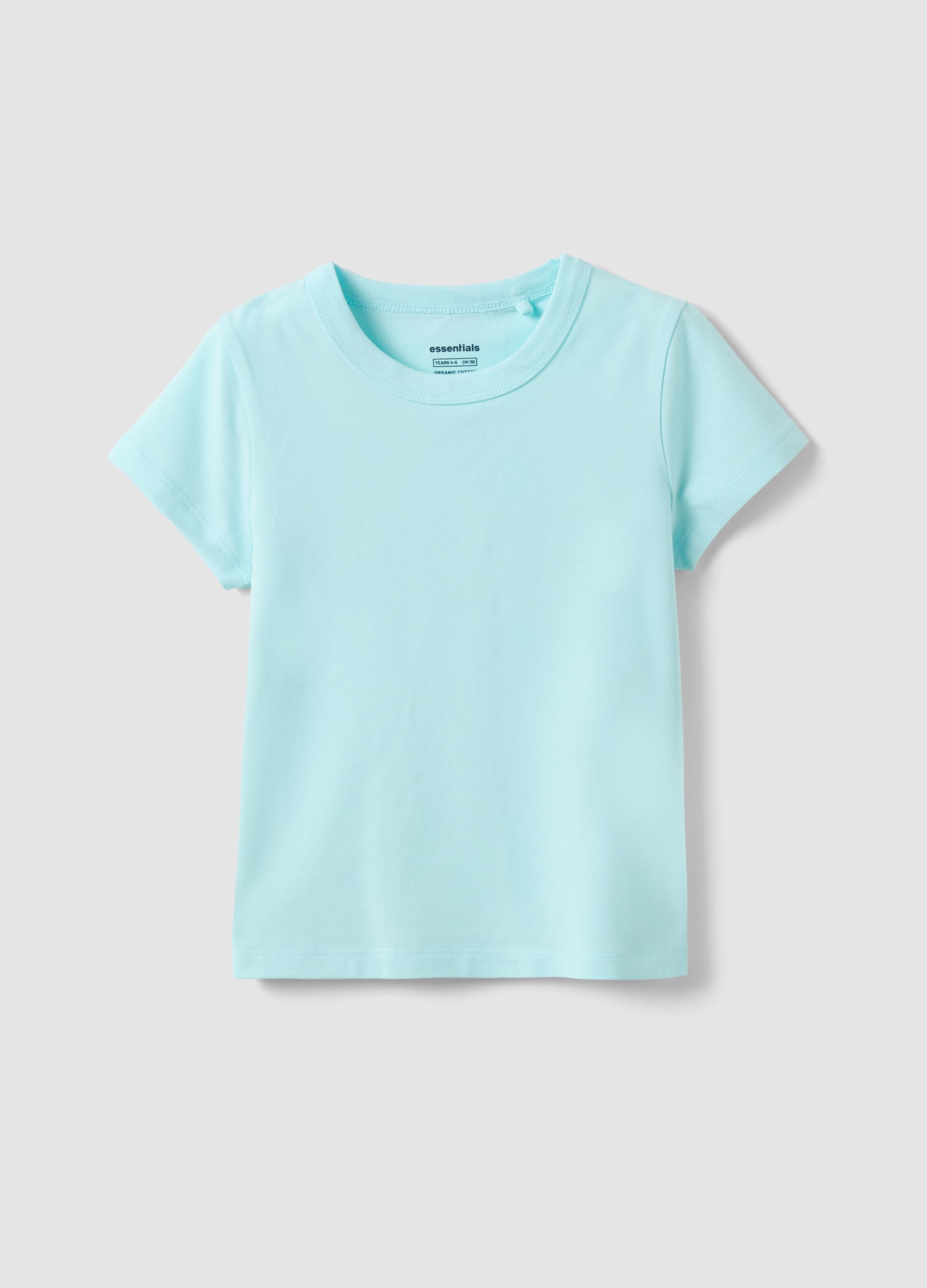 Girls&rsquo; light blue stretch cotton T-shirt, regular fit