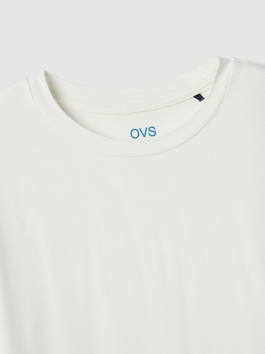 White stretch viscose t-shirt regular fit_5