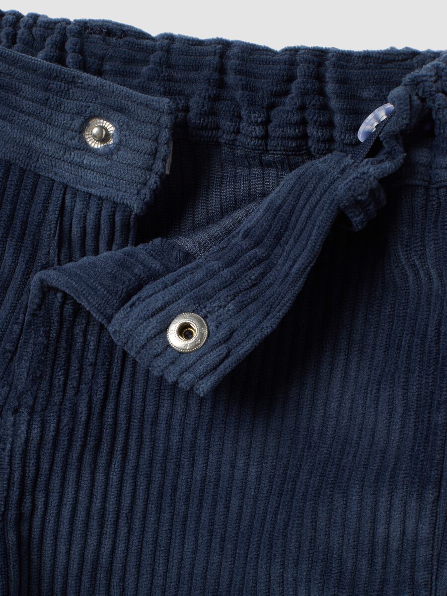 Blue ribbed over-fit trousers with patch pockets_2