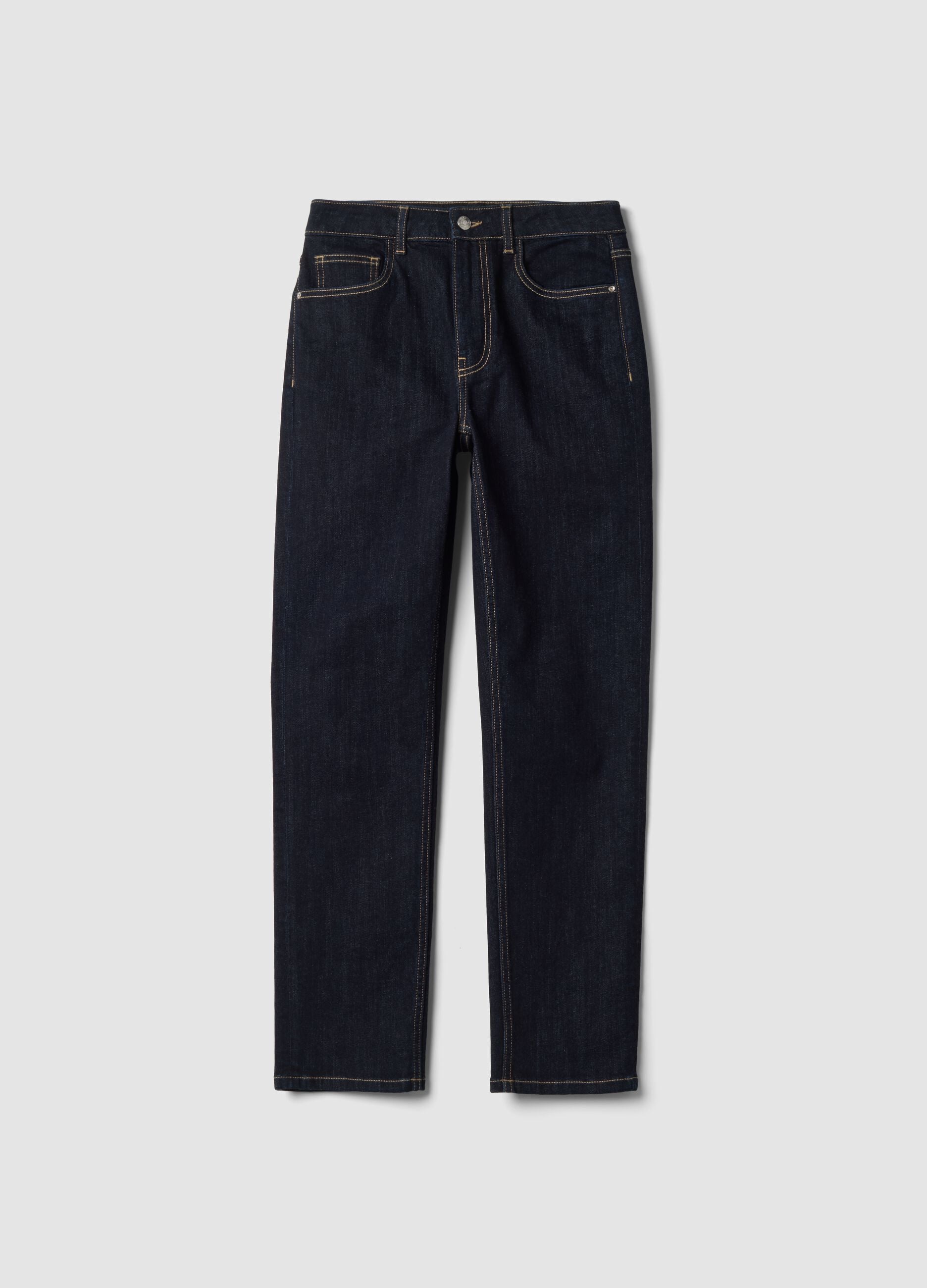 Blue slim-fit stretch cotton jeans
