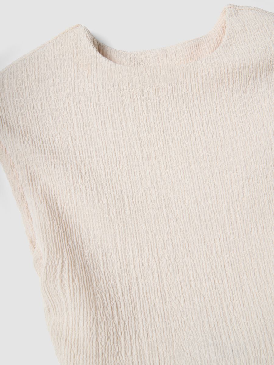 White Stretch Sleeveless Top, Regular Fit_1