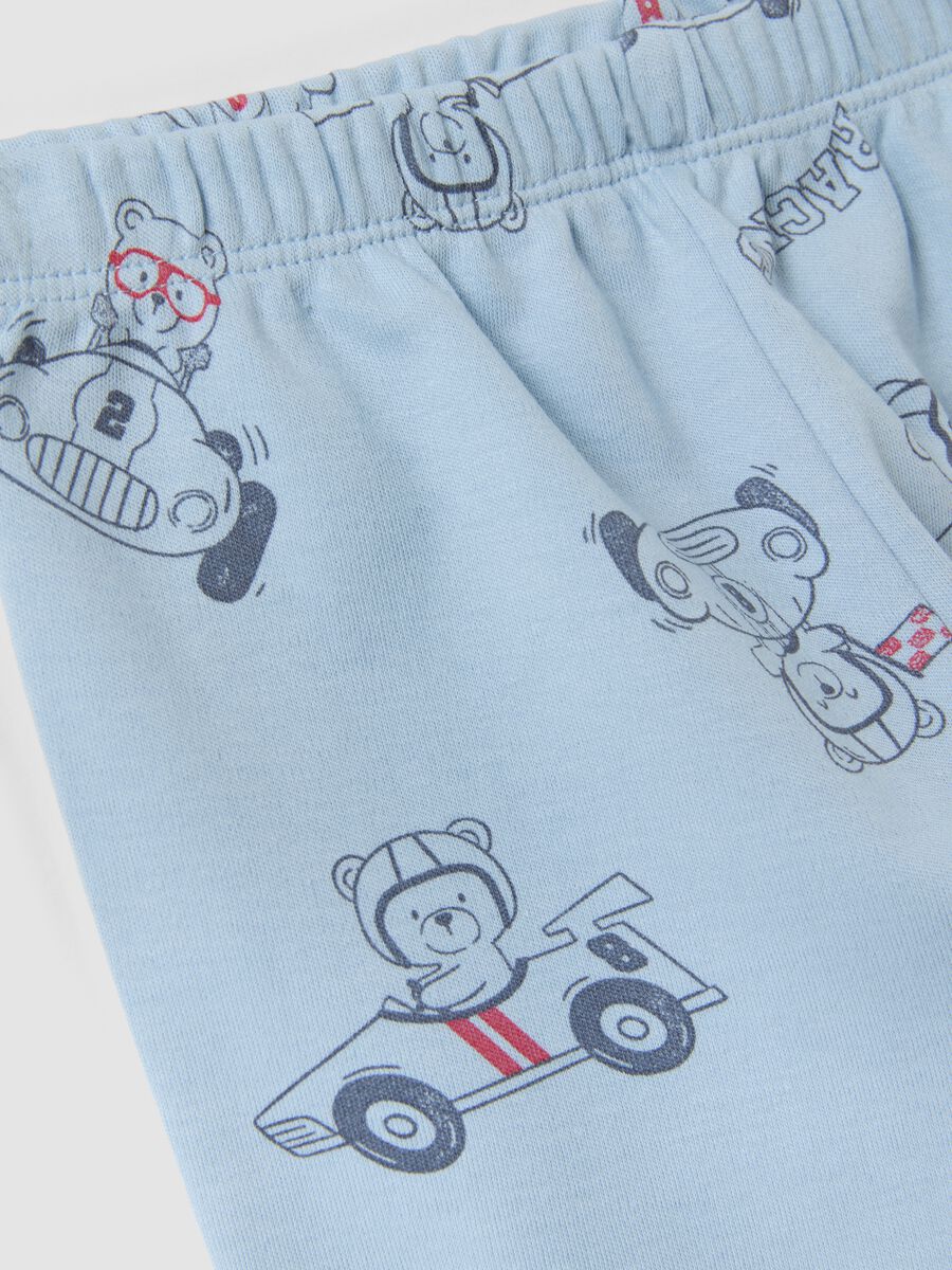Pyjama bleu clair en pur coton bio imprim&eacute; pour b&eacute;b&eacute; et petit gar&ccedil;on_3