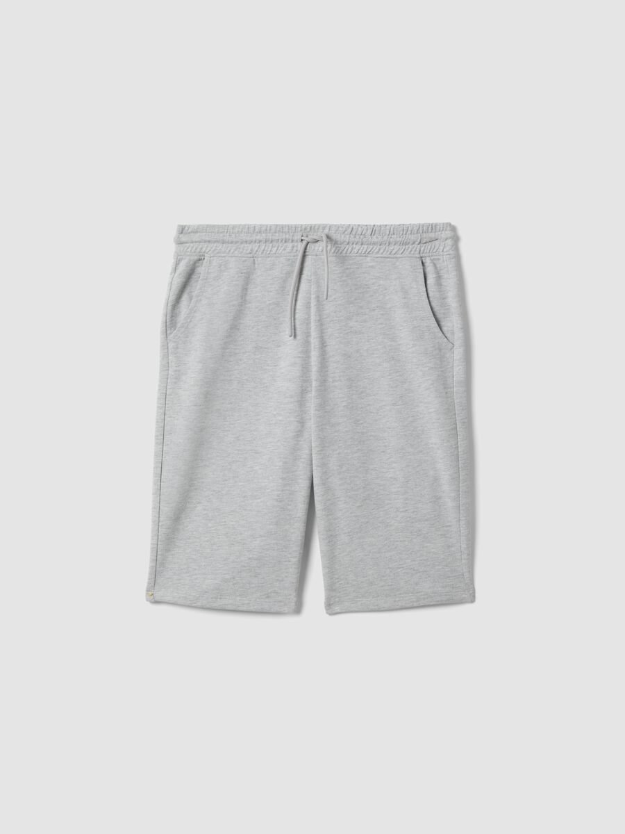 Boys&rsquo; grey cotton-blend comfort-fit shorts_0