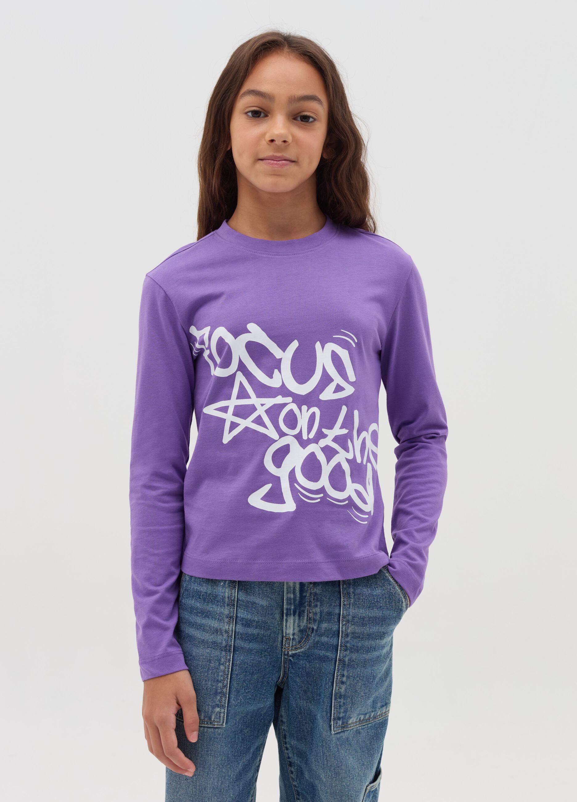 Long-sleeved T-shirt with print